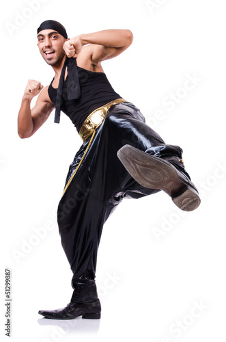 Photo: Rap dancer isolated on the white Rap dancer isolated on the white