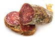 Foto: Slices of sausage on bread. Slices of sausage on bread.
