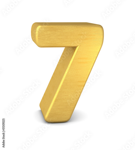 Illustration: zahl cipher 7 gold vertikal zahl cipher 7 gold vertikal