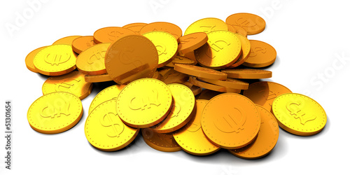 Illustration: Gold coins isolated Gold coins isolated