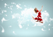 Young girl floating