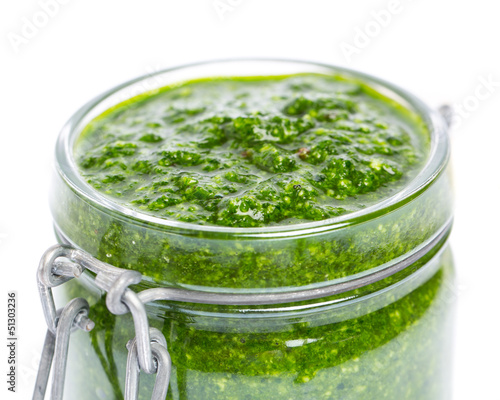 Photo: Nahaufnahme von Bärlauchpesto Nahaufnahme von Bärlauchpesto
