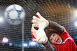 Goalkeeper catches the ball