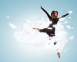 Young girl floating