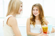 Young woman with a glass of drink
