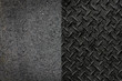 Asphalt Road and Metal Wall Background or Texture