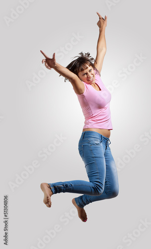 Photo: young woman dancing and jumping... young woman dancing and jumping...