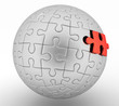 Illustration: 3d render illustration spherical puzzle 3d render illustration spherical puzzle