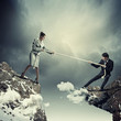 People pull the rope.