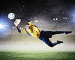 Goalkeeper catches the ball