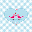 Two pink bird in love