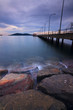 Gloomy sunset at a coast in Borneo, Sabah, Malaysia