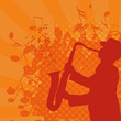 musical background with saxophonist