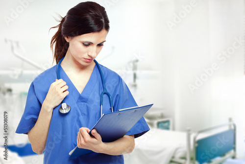 Photo: Nurse in a room hospital Nurse in a room hospital