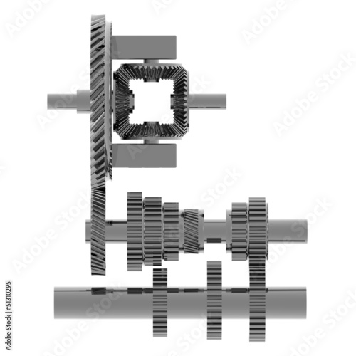 Illustration: Getriebe Ansicht von oben Getriebe Ansicht von oben