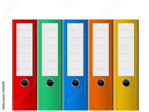 Illustration: muti couleurs classeurs muti couleurs classeurs