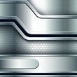 Abstract background, metallic silver banners