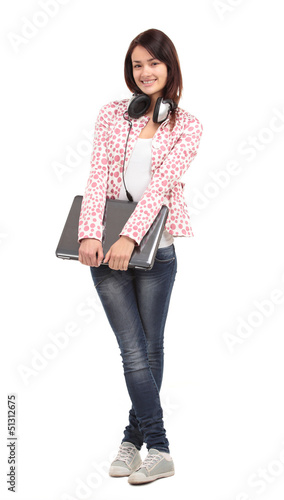 Photo: College university student woman. Happy smiling female student College university student woman. Happy smiling female student