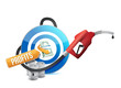 profit target with a gas pump nozzle