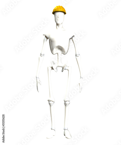 Illustration: Robotic workman with a protective hard hat. Robotic workman with a protective hard hat.