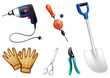 Six different kinds of construction tools
