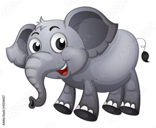 Vector: A gray elephant A gray elephant