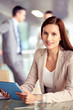 Foto: Female with touchpad Female with touchpad