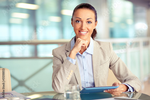 Photo: Businesswoman at workplace Businesswoman at workplace