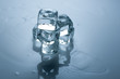 Ice cubes with water drops