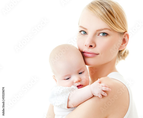Photo: Young mother hugging baby Young mother hugging baby