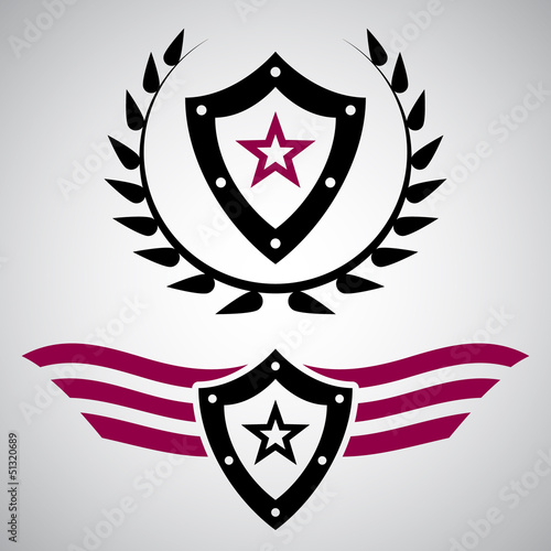 Vector: Military style grunge emblems Military style grunge emblems