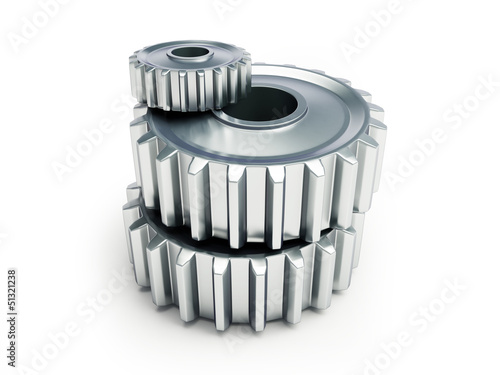 Illustration: machine gear on a white background machine gear on a white background