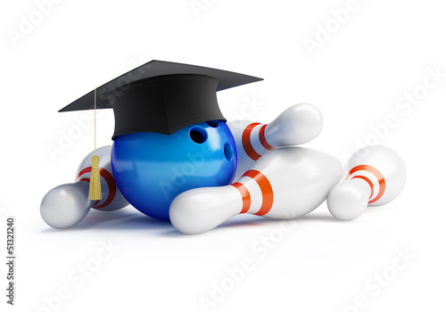 Illustration: school bowling isolated on a white background school bowling isolated on a white background