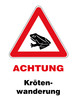 Schild "Krötenwanderung"