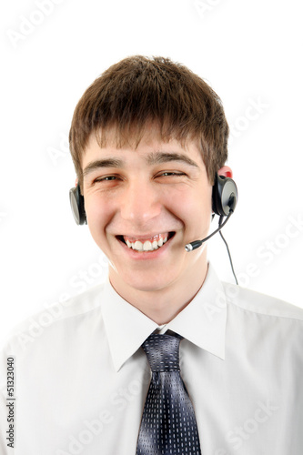 Photo: Young Man With Headset Young Man With Headset
