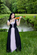 Woman playing violin in the park