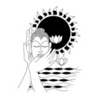 Artistic Gautam Buddha Vector illustration