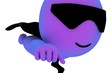 3d super stylish hero with red cape and wearing mask