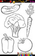 cartoon vegetables set for coloring book