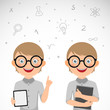 Vektor: Cute nerdy boy Cute nerdy boy