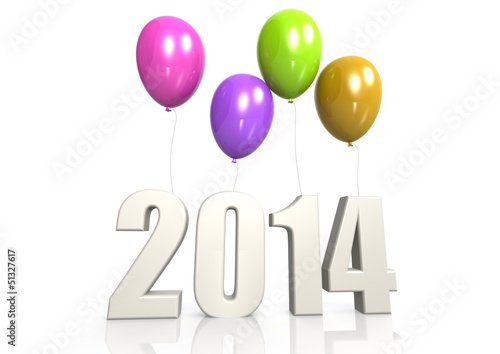 Illustration: 2014 with balloon 2014 with balloon