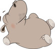 Ilustração vetorial : Little to hippopotamus blindly lays on a back Little to hippopotamus blindly lays on a back