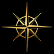 Vector gold compass rose icon