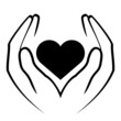 Vector icon - hands holding heart