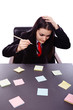 Closeup of a busy businesswoman