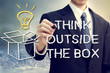 Businessman with think oustide the box