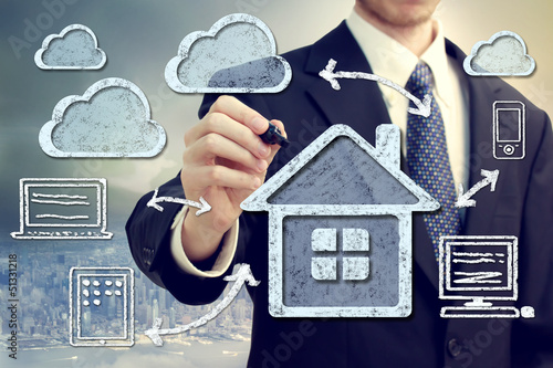 Illustration: Cloud Computing at Home Concept Cloud Computing at Home Concept