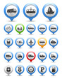 Map Markers with Transport Icons