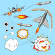Plane set, vector illustration