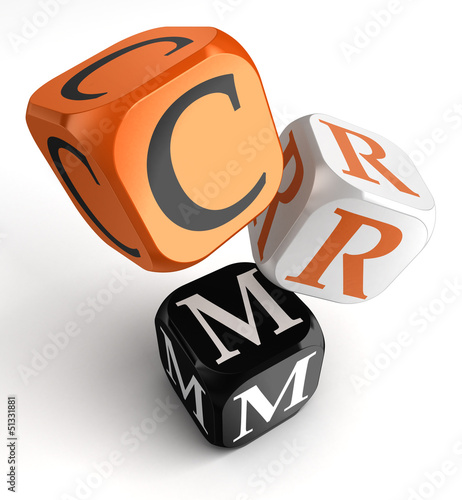 Illustration: Crm orange black dice blocks Crm orange black dice blocks